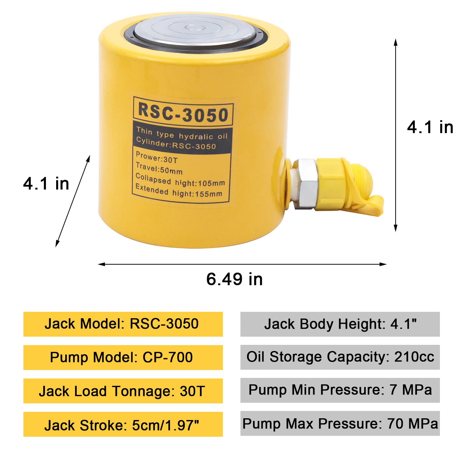 【CPC-L30】kazu123211 Futchoy 30T Hydraulic Jack + CP-700 Pump, Porta Power Ram